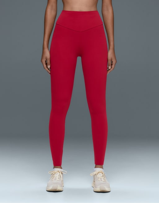 OYSHO comfortlux legging taille haute longueur cheville rouge, 2 de 5