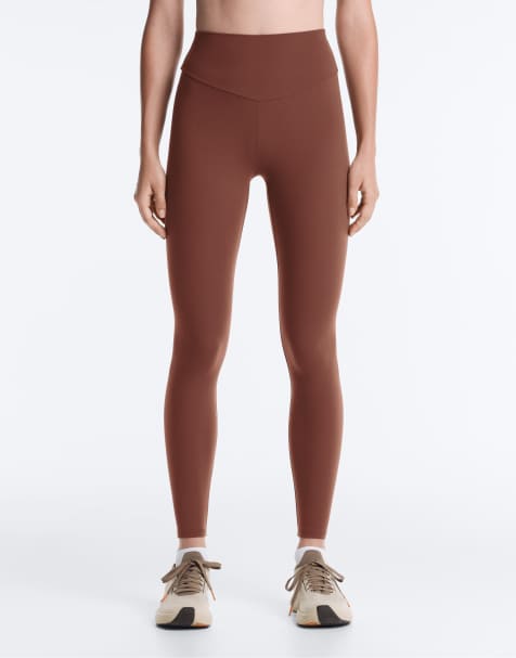 OYSHO comfortlux leggings a vita alta alla caviglia in rosso mattone - view 1