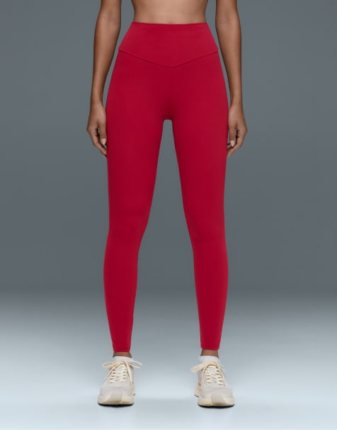 OYSHO comfortlux leggings a vita alta alla caviglia rosse - view 1
