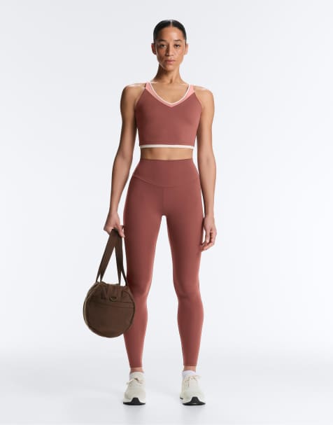 OYSHO - Comfortlux - Leggings a vita alta color malva con lunghezza alla caviglia - view 1