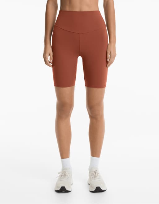 Oysho - Comfortlux - Leggings a vita alta color terracotta da 20 cm