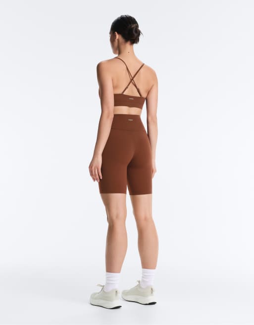 OYSHO - Comfortlux - Leggings a vita alta da 20 cm color caffè, 4 di 7