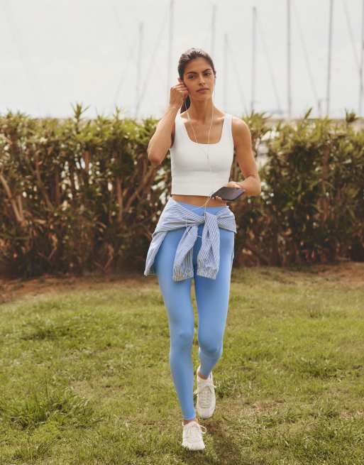 OYSHO - Comfortlux - Leggings alla caviglia a vita alta blu, 7 di 7