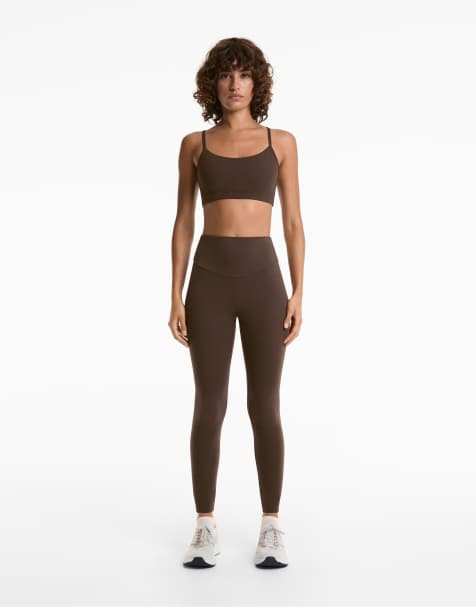 Oysho - Comfortlux - Leggings alla caviglia a vita alta color marrone chiaro - view 1