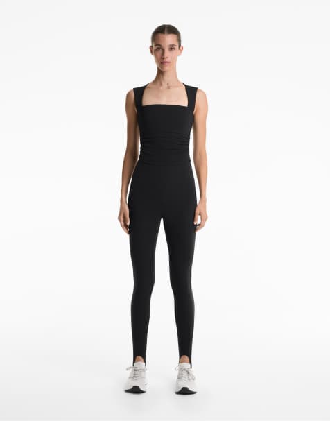 OYSHO - Comfortlux - Leggings alla caviglia a vita super alta neri con staffe - view 1