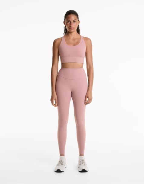 OYSHO - Comfortlux - Leggings alla caviglia color rosa slavato a vita alta - view 1