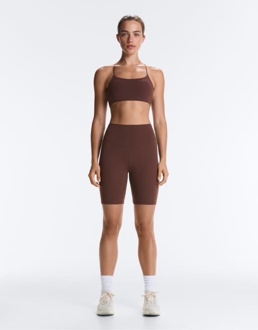 OYSHO - Comfortlux - Leggings corti a vita alta marroni da 20 cm, 2 di 7