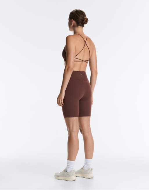 OYSHO - Comfortlux - Leggings corti a vita alta marroni da 20 cm, 4 di 7