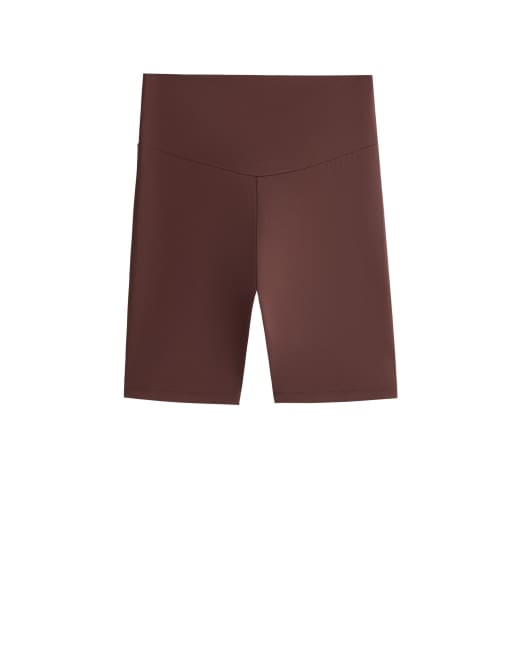 OYSHO - Comfortlux - Leggings corti a vita alta marroni da 20 cm, 5 di 7