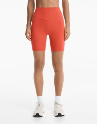 Oysho - Comfortlux - Leggings in Orange mit hohem Bund, 20 cm Schrittlänge