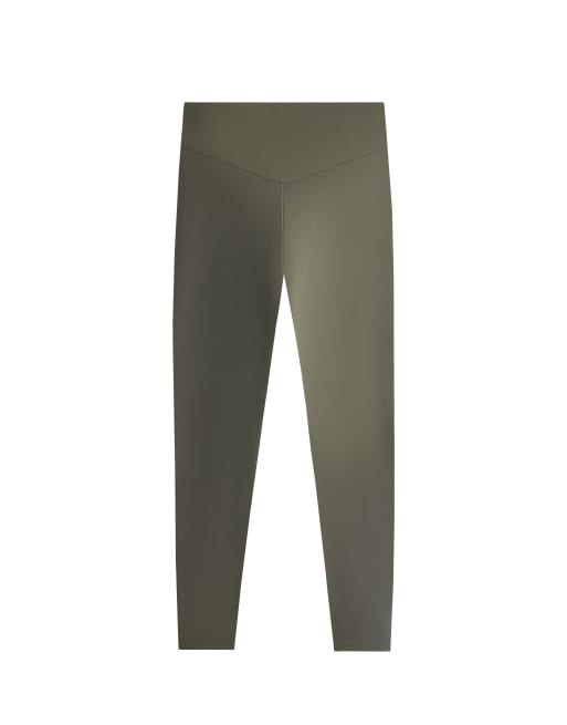 OYSHO Comfortlux leggings med hög midja och ankellång längd i khaki, 7 av 7