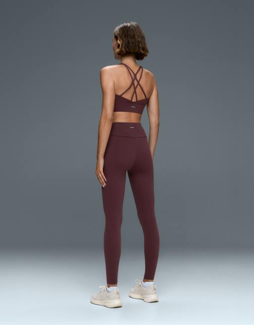 OYSHO Comfortlux leggings med hög midja och ankellängd i lila, 4 av 4