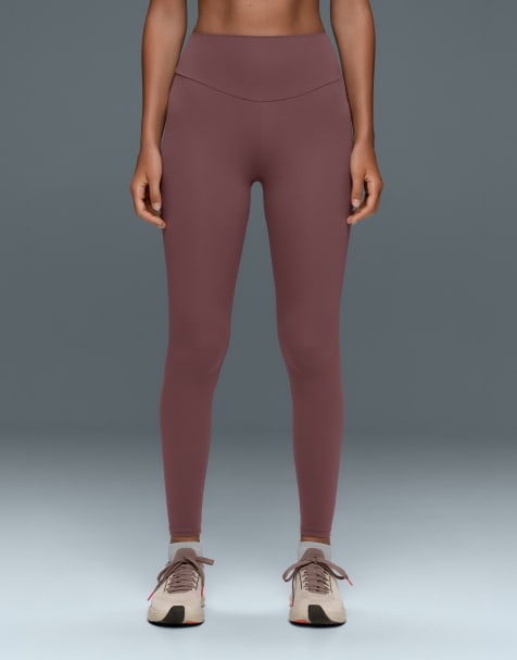 OYSHO Comfortlux leggings med hög midja och ankellängd i mauve-taupe - view 1
