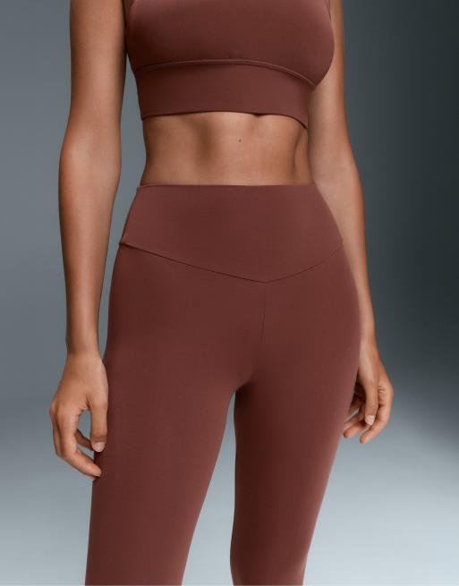 OYSHO comfortlux leggings med hög midja och ankellängd i tegelrött, 3 av 7