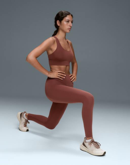 OYSHO comfortlux leggings med hög midja och ankellängd i tegelrött, 6 av 7