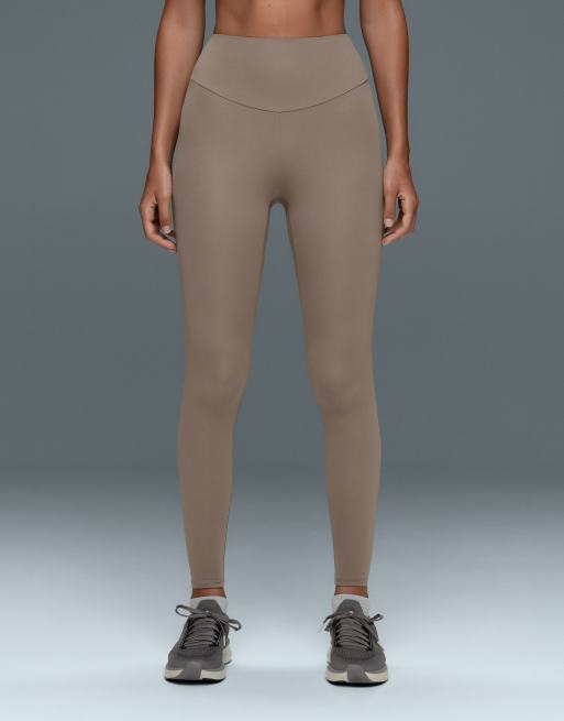 OYSHO Comfortlux Leggings mit hohem Bund in Knöchellänge in Braun, 3 von 4