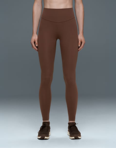 OYSHO Comfortlux Leggings mit hohem Bund, knöchellang, in Kakao - view 1