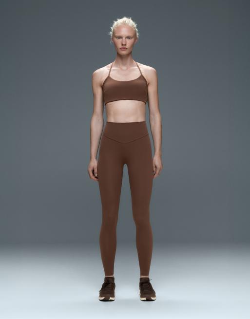 OYSHO Comfortlux Leggings mit hohem Bund, knöchellang, in Kakao, 3 von 7