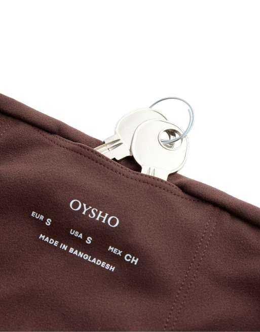 OYSHO Comfortlux Leggings mit hohem Bund, knöchellang, in Kakao, 6 von 7