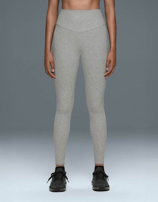 OYSHO Comfortlux Leggings mit hohem Bund und Knöchellänge in hellgrau meliert, 2 von 5