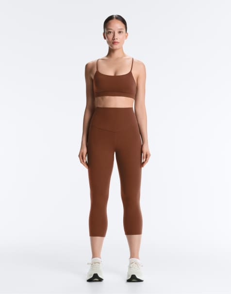 OYSHO - Comfortlux - Leggings stile capri a vita super alta da 50 cm color caffè - view 1