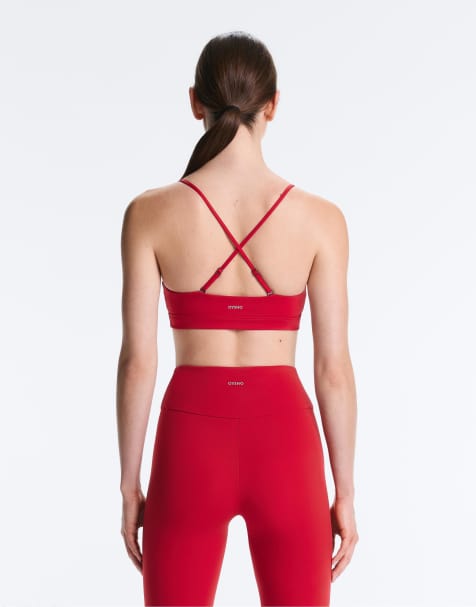 OYSHO Comfortlux light-support sports bra with crossover straps in bright red - view 1