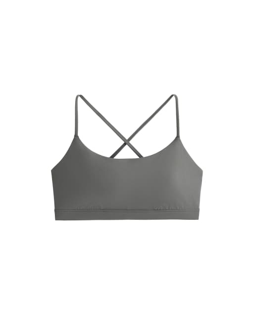 OYSHO Comfortlux light-support sports bra with crossover straps in light grey, 4 of 4