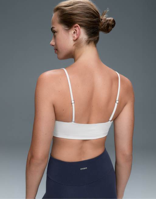 OYSHO Comfortlux light support sports bra with crossover straps in off-white, 5 of 6