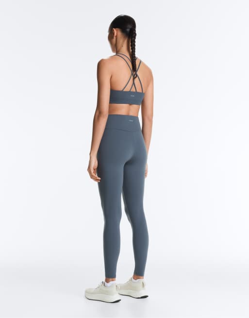 OYSHO Comfortlux light support sports bra with crossover straps in petrol blue, 4 of 4