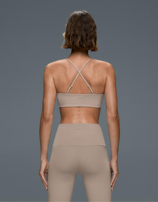 OYSHO Comfortlux light-support sports bra with crossover straps in stone, 2 of 7