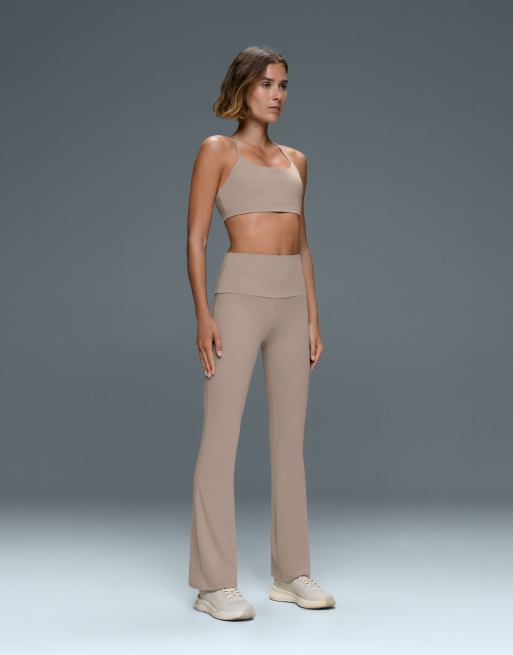 OYSHO Comfortlux light-support sports bra with crossover straps in stone, 5 of 7