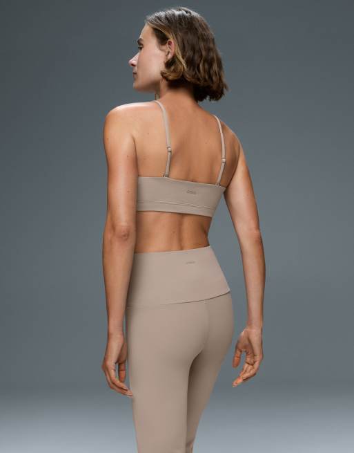 OYSHO Comfortlux light-support sports bra with crossover straps in stone, 6 of 7