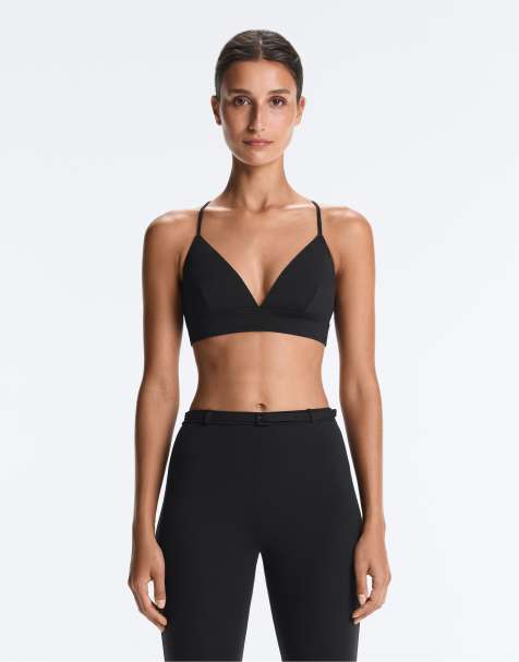 OYSHO Comfortlux light support triangle sports bra in black - view 1
