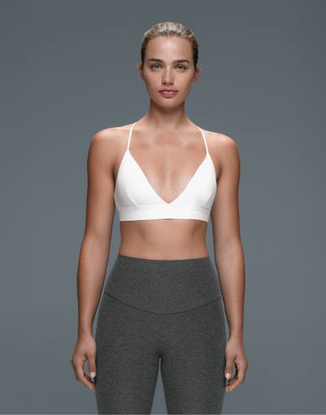 OYSHO Comfortlux light support triangle sports bra in off-white