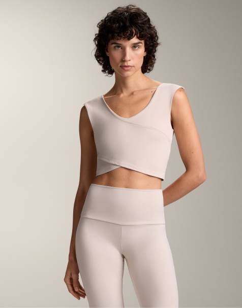 Oysho – Comfortlux – Ljusrosa sportlinne med korsade band - view 1