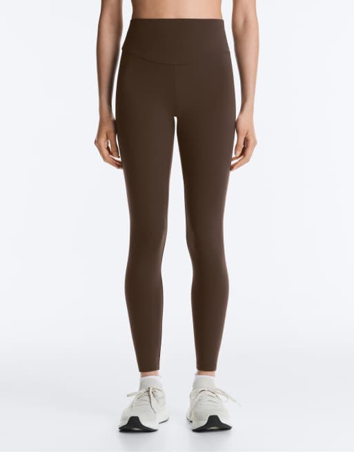 Oysho - Comfortlux - Lysebrune højtaljede ankellange leggings, 4 af 4