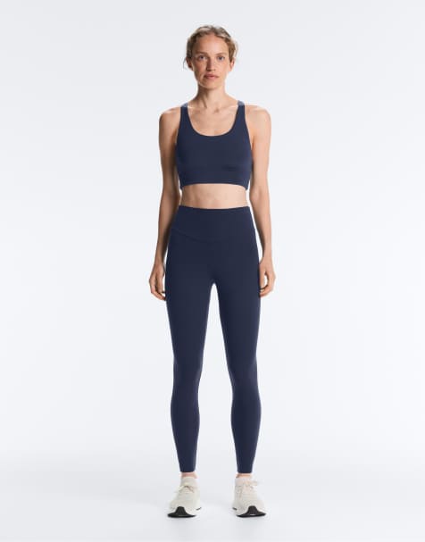 OYSHO – Comfortlux – Marinblå, ankellånga leggings med hög midja - view 1