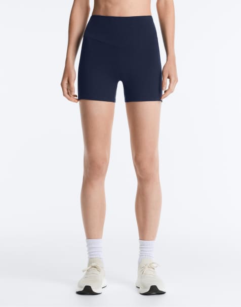 Oysho – Comfortlux – Marinblå hotpants med hög midja, 10cm - view 1