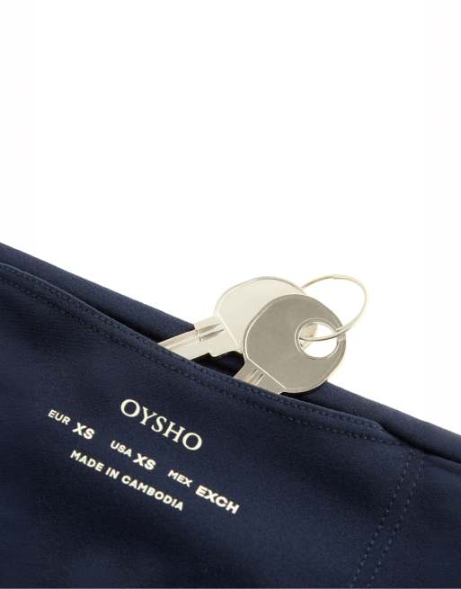 Oysho – Comfortlux – Marinblå leggings i caprilängd med hög midja, 40cm, 6 av 7