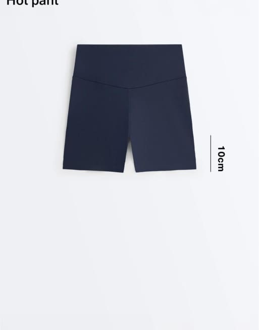 Oysho - Comfortlux - Marineblå 10-cm-hotpants med høj talje, 6 af 7
