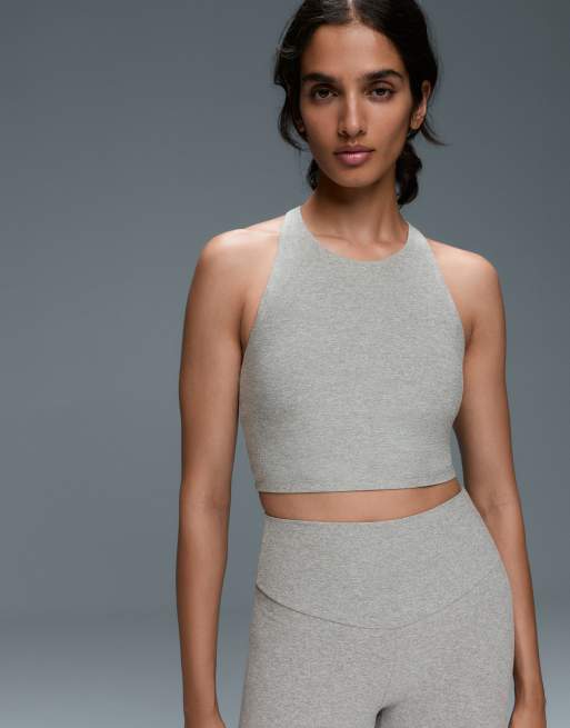 OYSHO Comfortlux meleret tanktop med stropper og indlæg i lysegrå, 3 af 4