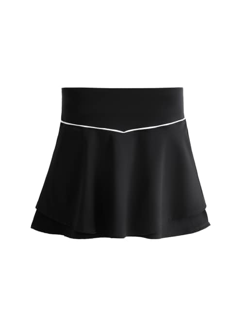 OYSHO - Comfortlux - Mini-jupe à taille haute et liserés - Noir, 6 de 7
