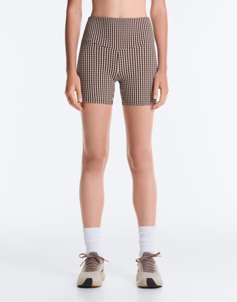 Oysho - Comfortlux - Mini-short 10 cm à taille haute - Marron vichy - view 1