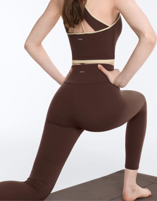 Oysho – Comfortlux – Mörkbruna, ankellånga leggings med hög midja, 2 av 4