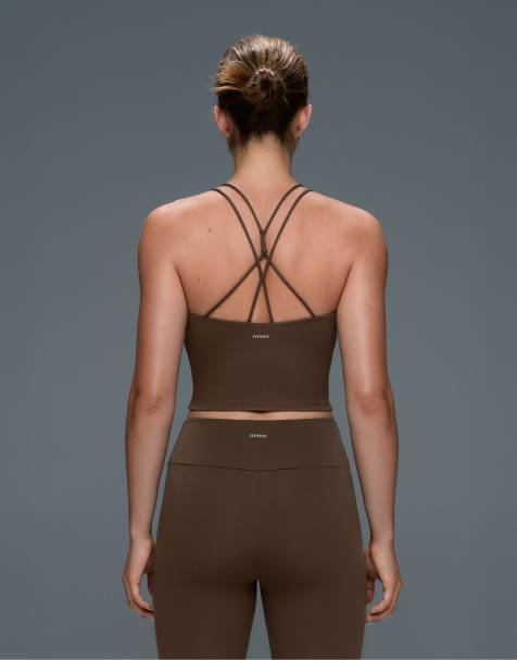OYSHO – Comfortlux – Mörkbrunt sportlinne med korsade band - view 1