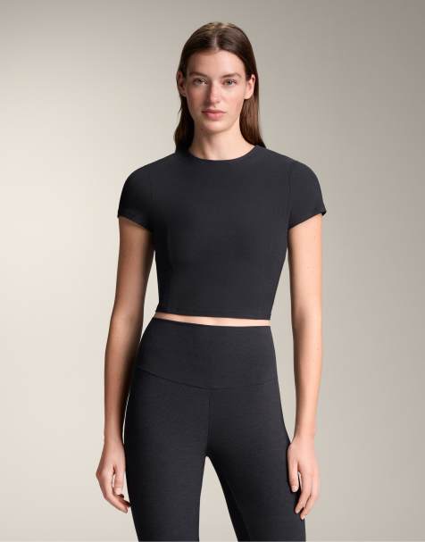 OYSHO – Comfortlux – Mörkgrå, melerad t-shirt med korta ärmar - view 1