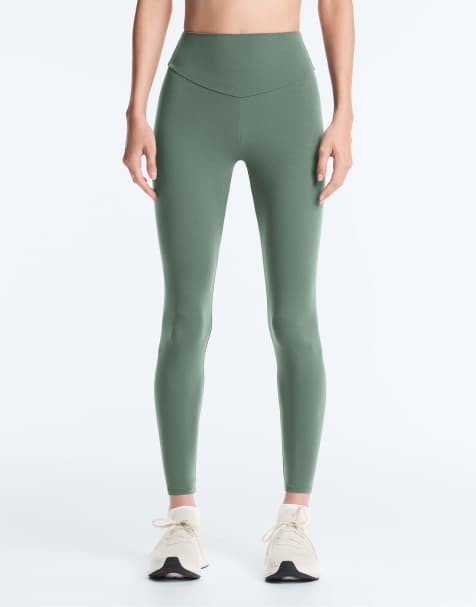 Oysho – Comfortlux – Mörkgröna, ankellånga leggings med hög midja - view 1