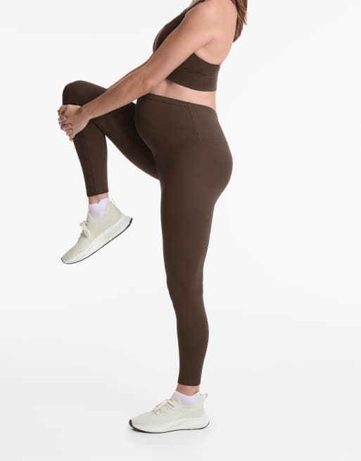 Oysho - Comfortlux - Mørkebrune maternity-leggings i 65-cm-længde