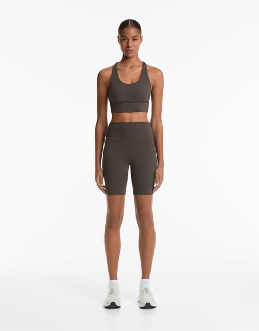 Oysho - Comfortlux - Mørkegrå og højtaljede bikerleggings på 20 cm