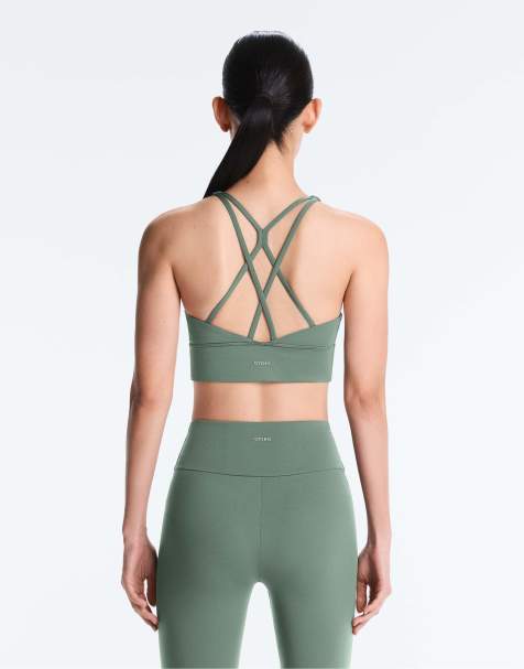 OYSHO - Comfortlux - Mørkegrøn sports-BH med skåle og medium støtte - view 1